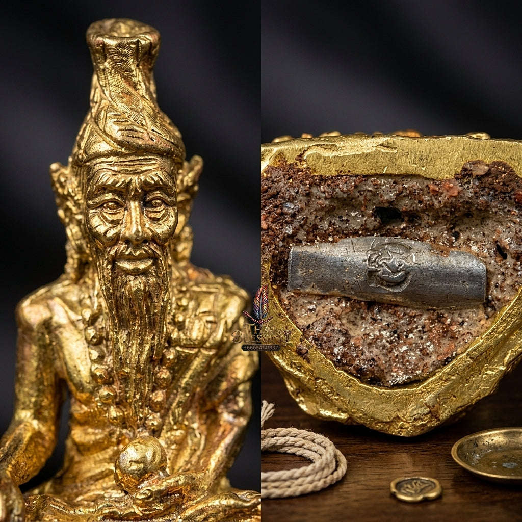 💥 THE MONUMENTAL DIVINE-TEACHER MASTERPIECE OF SUPREME SHIVA-RISHI ASCETIC ALCHEMY: PHRA DAKSHINAMURTI / POO RUE-SI ISSAVAR" Thai Blessing Co By RURUECHA