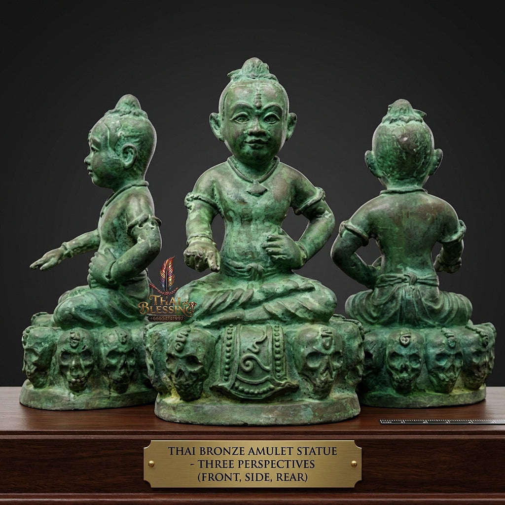 👶 THE MONUMENTAL ESOTERIC MASTERPIECE OF NINE-GHOST NECROMANCY, ALCHEMICAL GREEN-PATINA BRONZE & EXTREME WEALTH SOVEREIGNTY: KUMAN GAO KOT - RUEN 2 GREEN PATINA EDITION Thai Blessing Co By RURUECHA