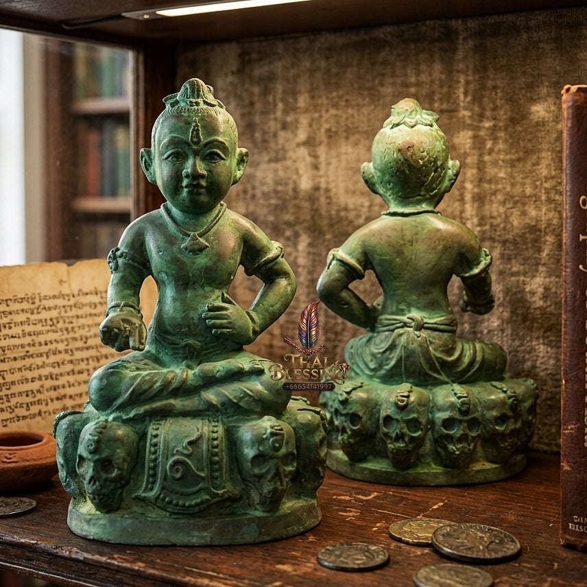 👶 THE MONUMENTAL ESOTERIC MASTERPIECE OF NINE-GHOST NECROMANCY, ALCHEMICAL GREEN-PATINA BRONZE & EXTREME WEALTH SOVEREIGNTY: KUMAN GAO KOT - RUEN 2 GREEN PATINA EDITION Thai Blessing Co By RURUECHA