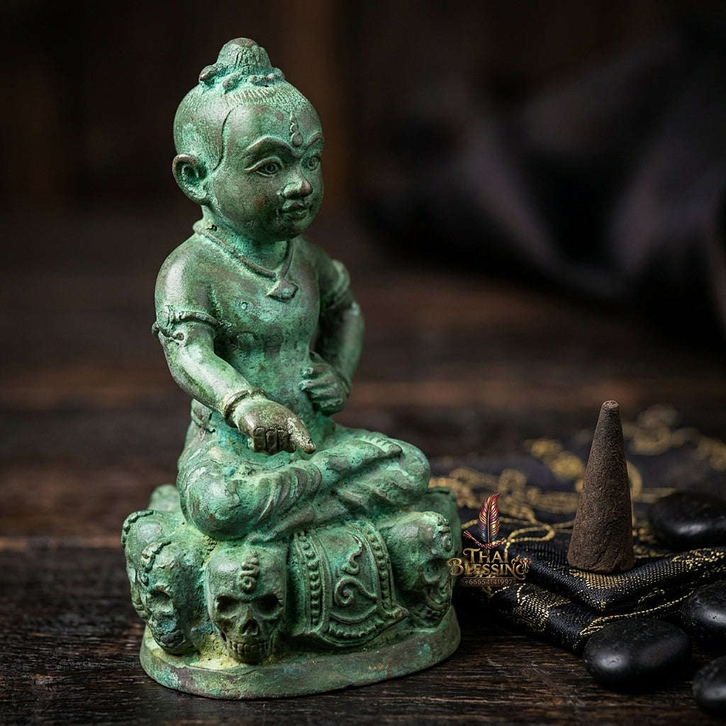 👶 THE MONUMENTAL ESOTERIC MASTERPIECE OF NINE-GHOST NECROMANCY, ALCHEMICAL GREEN-PATINA BRONZE & EXTREME WEALTH SOVEREIGNTY: KUMAN GAO KOT - RUEN 2 GREEN PATINA EDITION Thai Blessing Co By RURUECHA