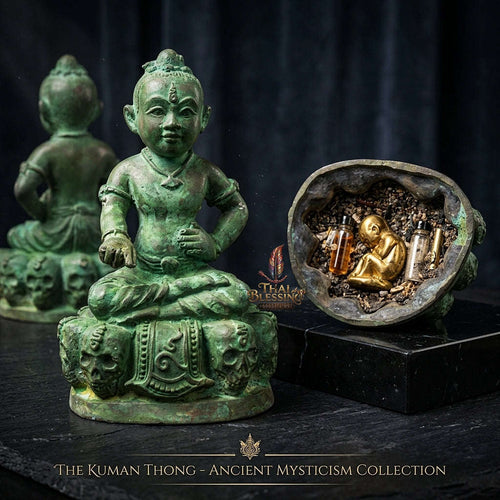 👶 THE MONUMENTAL ESOTERIC MASTERPIECE OF NINE-GHOST NECROMANCY, ALCHEMICAL GREEN-PATINA BRONZE & EXTREME WEALTH SOVEREIGNTY: KUMAN GAO KOT - RUEN 2 GREEN PATINA EDITION Thai Blessing Co By RURUECHA