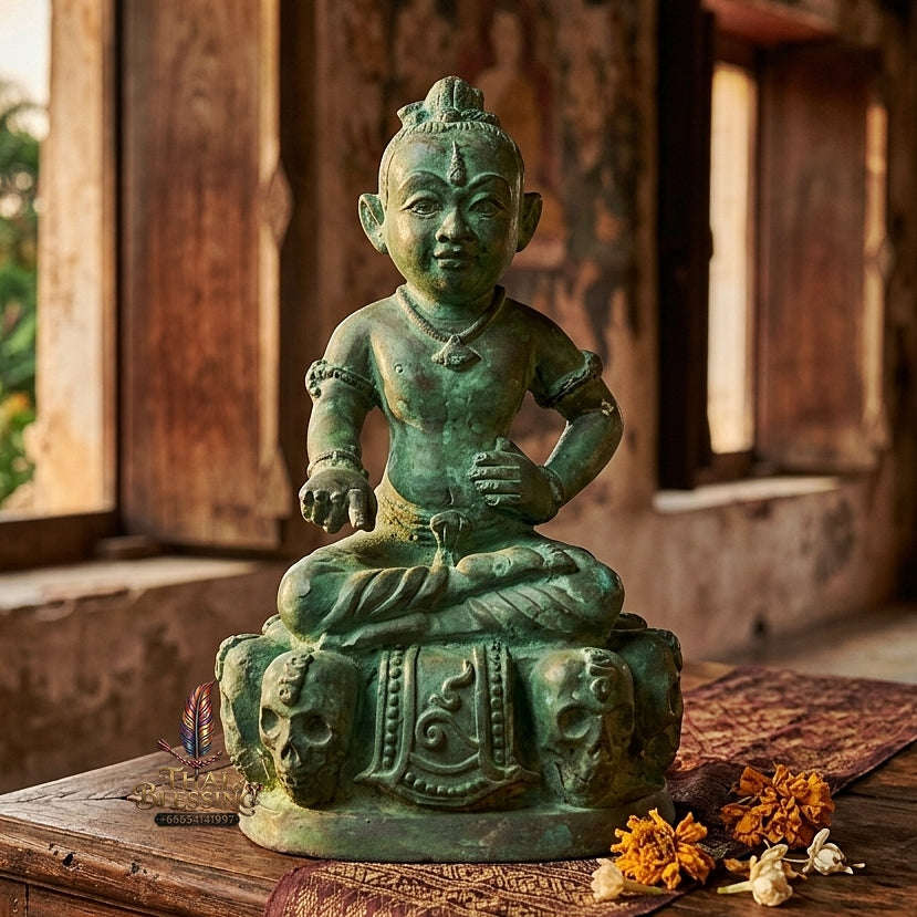 👶 THE MONUMENTAL ESOTERIC MASTERPIECE OF NINE-GHOST NECROMANCY, ALCHEMICAL GREEN-PATINA BRONZE & EXTREME WEALTH SOVEREIGNTY: KUMAN GAO KOT - RUEN 2 GREEN PATINA EDITION Thai Blessing Co By RURUECHA