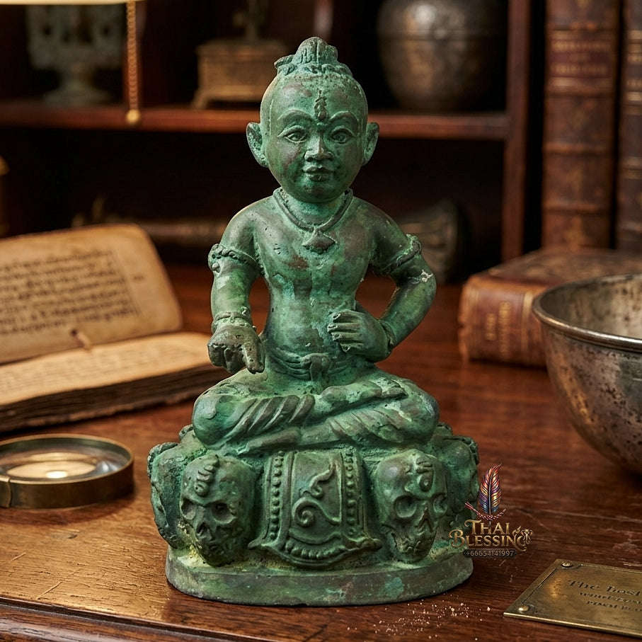 👶 THE MONUMENTAL ESOTERIC MASTERPIECE OF NINE-GHOST NECROMANCY, ALCHEMICAL GREEN-PATINA BRONZE & EXTREME WEALTH SOVEREIGNTY: KUMAN GAO KOT - RUEN 2 GREEN PATINA EDITION Thai Blessing Co By RURUECHA