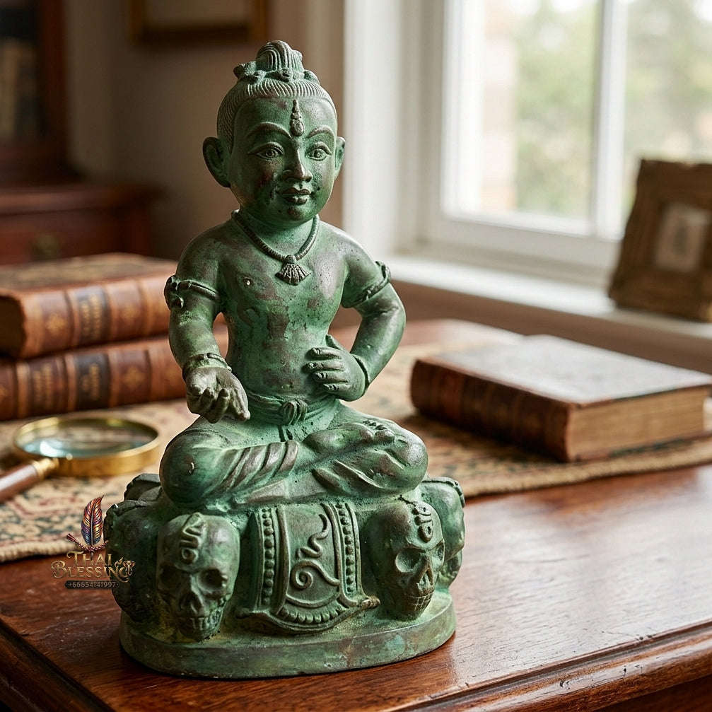 👶 THE MONUMENTAL ESOTERIC MASTERPIECE OF NINE-GHOST NECROMANCY, ALCHEMICAL GREEN-PATINA BRONZE & EXTREME WEALTH SOVEREIGNTY: KUMAN GAO KOT - RUEN 2 GREEN PATINA EDITION Thai Blessing Co By RURUECHA
