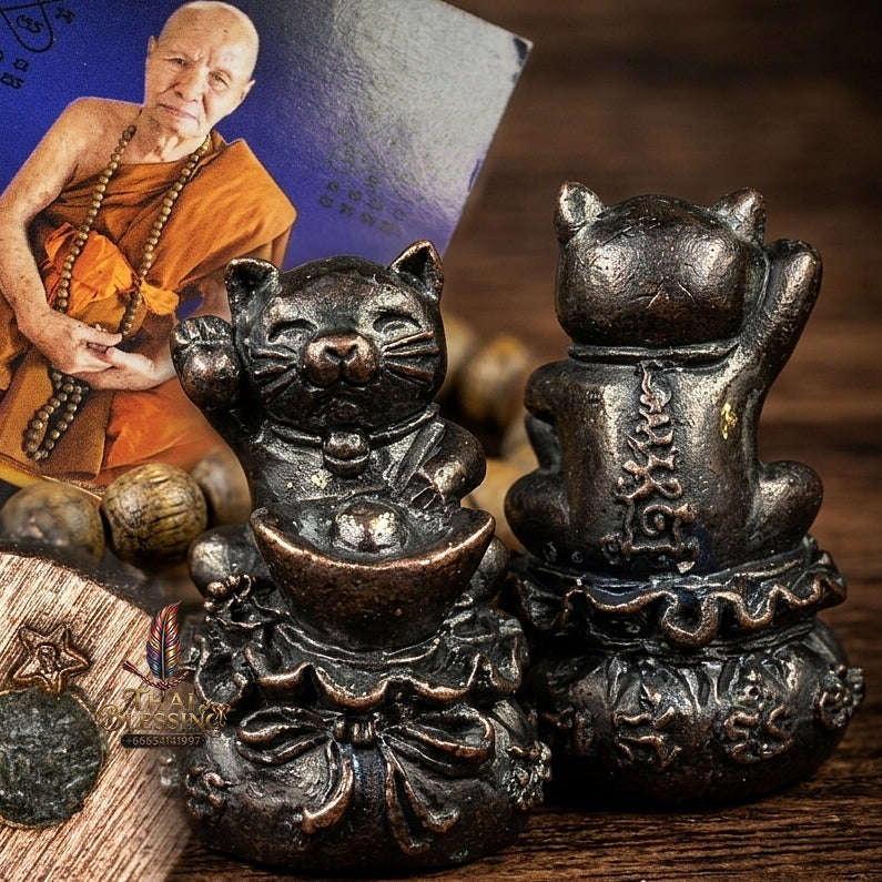 💥 THE MONUMENTAL KHON KAEN ISAN-LINEAGE MASTERPIECE OF WEALTH-BECKONING FELINE ALCHEMY & THE LEGENDARY LUOK GOROK MAEW SPIRIT: MAEW GWAK SAP RIEK LAP Thai Blessing Co By RURUECHA