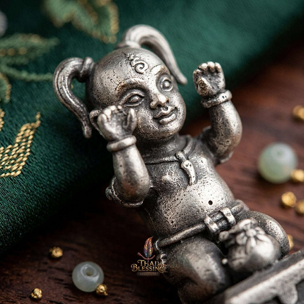 🥈 THE MONUMENTAL KORAT MASTERPIECE OF RURAL NECROMANCY, SATIN SILVER-PLATED BRONZE & WEALTH-SWEEPING SOVEREIGNTY: KUMAN KOI SAP Thai Blessing Co By RURUECHA