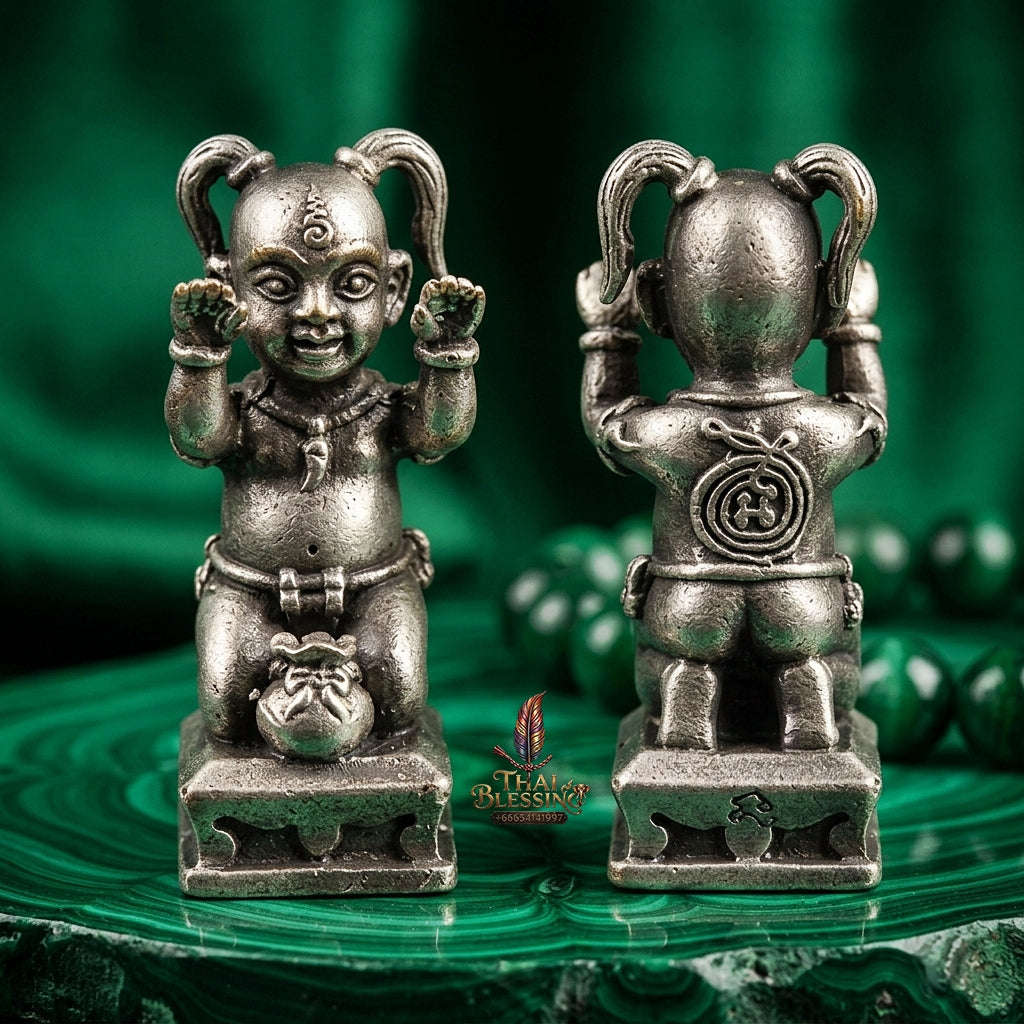 🥈 THE MONUMENTAL KORAT MASTERPIECE OF RURAL NECROMANCY, SATIN SILVER-PLATED BRONZE & WEALTH-SWEEPING SOVEREIGNTY: KUMAN KOI SAP Thai Blessing Co By RURUECHA