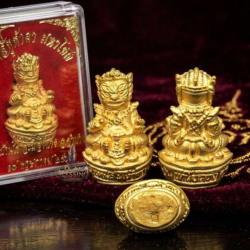 🌟 THE MONUMENTAL LAMPANG FOREST MASTERPIECE OF FIERCE FOUR-EARS FIVE-EYES MYTHOLOGY, 24K GOLD-PLATED SAMRITH BRONZE & BILLIONAIRE WEALTH-PULLING SOVEREIGNTY: SI HOO HA TA Thai Blessing Co By RURUECHA