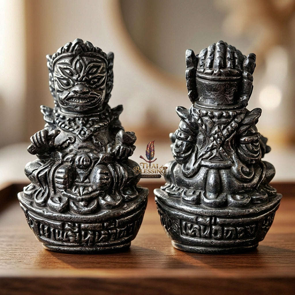 🥈 THE MONUMENTAL LAMPANG FOREST MASTERPIECE OF FIERCE FOUR-EARS FIVE-EYES MYTHOLOGY, SATIN-OXIDIZED SAMRITH BRONZE & BILLIONAIRE WEALTH-PULLING SOVEREIGNTY: SI HOO HA TA Thai Blessing Co By RURUECHA