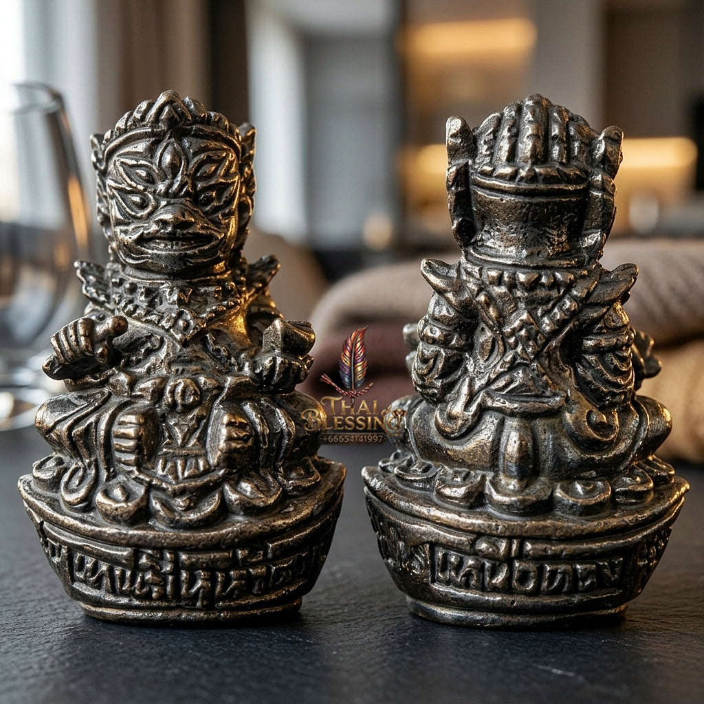 🥈 THE MONUMENTAL LAMPANG FOREST MASTERPIECE OF FIERCE FOUR-EARS FIVE-EYES MYTHOLOGY, SATIN-OXIDIZED SAMRITH BRONZE & BILLIONAIRE WEALTH-PULLING SOVEREIGNTY: SI HOO HA TA Thai Blessing Co By RURUECHA