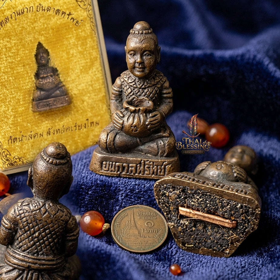 🪙 THE MONUMENTAL LAMPANG MASTERPIECE OF RIVERSIDE NECROMANCY, RED COPPER MATRIX & POCKET-SIZE CHILD SPIRIT SOVEREIGNTY: KUMAN THONG Thai Blessing Co By RURUECHA