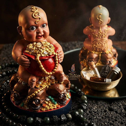 🟢 THE MONUMENTAL NAKHON SAWAN MASTERPIECE OF RIVERSIDE NECROMANCY, VIBRANT RESIN SCULPTURE & CHILD SPIRIT SOVEREIGNTY: KUMAN THONG Thai Blessing Co By RURUECHA