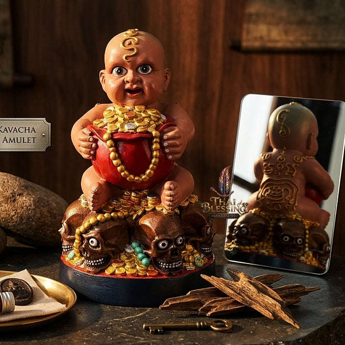 🟢 THE MONUMENTAL NAKHON SAWAN MASTERPIECE OF RIVERSIDE NECROMANCY, VIBRANT RESIN SCULPTURE & CHILD SPIRIT SOVEREIGNTY: KUMAN THONG Thai Blessing Co By RURUECHA