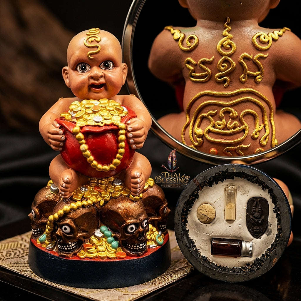 🟢 THE MONUMENTAL NAKHON SAWAN MASTERPIECE OF RIVERSIDE NECROMANCY, VIBRANT RESIN SCULPTURE & CHILD SPIRIT SOVEREIGNTY: KUMAN THONG Thai Blessing Co By RURUECHA
