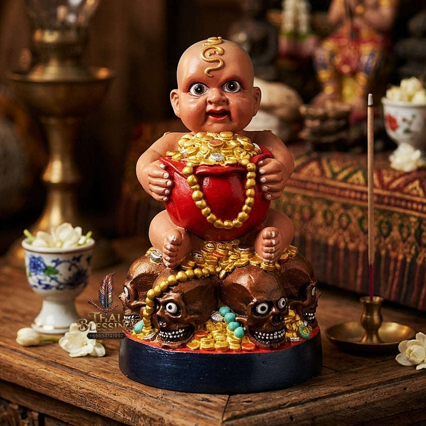 🟢 THE MONUMENTAL NAKHON SAWAN MASTERPIECE OF RIVERSIDE NECROMANCY, VIBRANT RESIN SCULPTURE & CHILD SPIRIT SOVEREIGNTY: KUMAN THONG Thai Blessing Co By RURUECHA