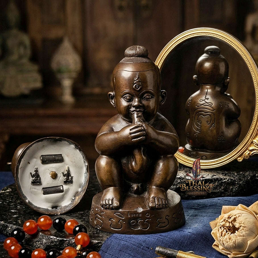 👶 THE MONUMENTAL SINGBURI MASTERPIECE OF RURAL NECROMANCY, ALCHEMICAL BRONZE & UMBILICAL-SUCKING WEALTH SOVEREIGNTY: KUMAN DUT ROK Thai Blessing Co By RURUECHA