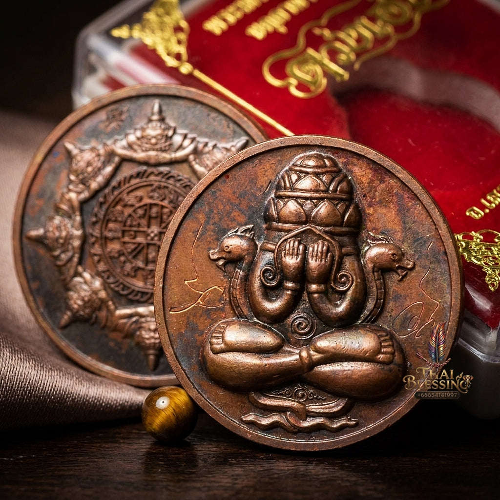 🥉 THE MONUMENTAL SOUTHERN THAILAND MASTERPIECE OF NAKHON SI THAMMARAT PILLAR ESOTERIC SORCERY, NINE-METAL ALCHEMICAL NAWA LOHA & MIRACULOUS FORTUNE-LIFTING SOVEREIGNTY:  PHRA PIDTA PHANG PHAKAN Thai Blessing Co By RURUECHA
