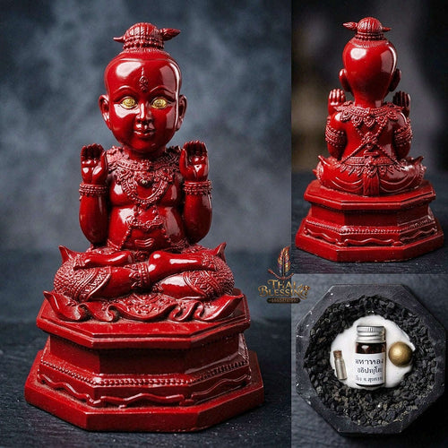 🔴 THE MONUMENTAL SUPHANBURI MASTERPIECE OF RED LACQUER NECROMANCY, VIBRANT RESIN SCULPTURE & CHILD SPIRIT SOVEREIGNTY: KUMAN THONG Thai Blessing Co By RURUECHA