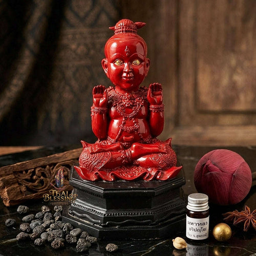 🔴 THE MONUMENTAL SUPHANBURI MASTERPIECE OF RED LACQUER NECROMANCY, VIBRANT RESIN SCULPTURE & CHILD SPIRIT SOVEREIGNTY: KUMAN THONG Thai Blessing Co By RURUECHA