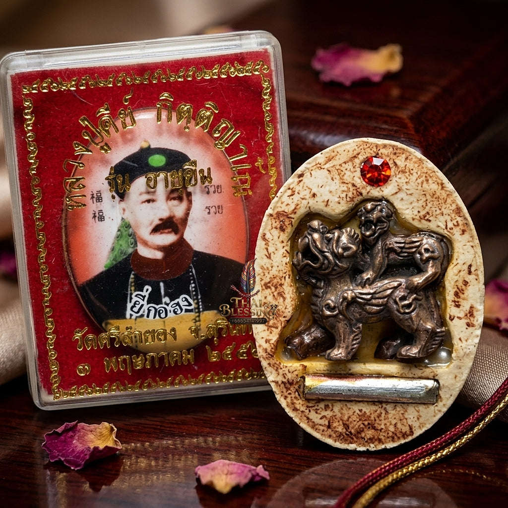🎲 THE MONUMENTAL SURIN MASTERPIECE OF GAMBLING LUCK, SUDDEN WINDFALLS & BUSINESS PROSPERITY: THE LUANG PU KEY WAT SRI LAMYONG "LOCKET AHY KU HONG Thai Blessing Co By RURUECHA