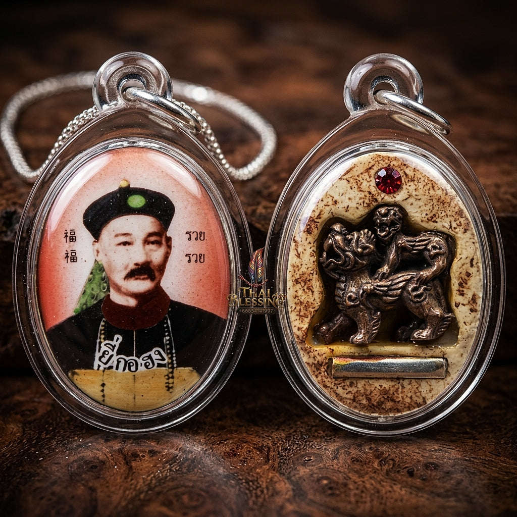🎲 THE MONUMENTAL SURIN MASTERPIECE OF GAMBLING LUCK, SUDDEN WINDFALLS & BUSINESS PROSPERITY: THE LUANG PU KEY WAT SRI LAMYONG "LOCKET AHY KU HONG Thai Blessing Co By RURUECHA