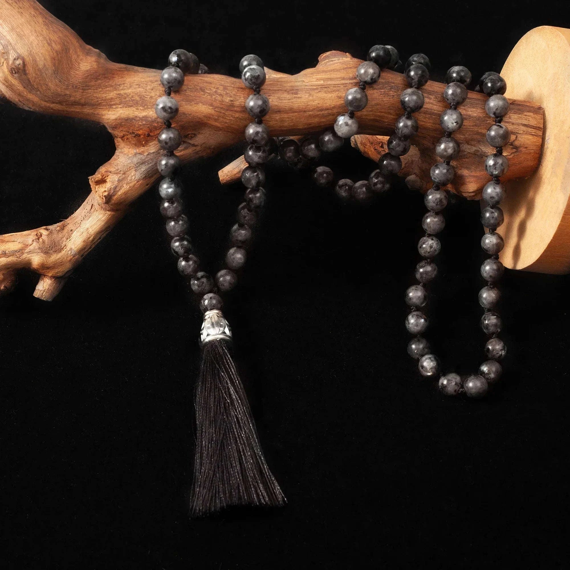 🌌 The "Mystic Magician" 108 Mala: Labradorite Beads for Transformation & Intuition (8mm)
