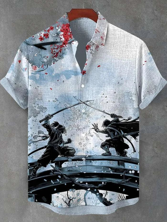 ⚔️ The Neko-Bushido Edition: Premium Unisex 3D Samurai Cat Hawaiian Shirt – High-Definition Japanese Art Print, Breathable Quick-Dry Fabric, and Sophisticated Modern-Fit Casual Beachwear B48SF5N2514128
