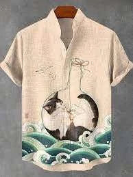 ⚔️ The Neko-Bushido Edition: Premium Unisex 3D Samurai Cat Hawaiian Shirt – High-Definition Japanese Art Print, Breathable Quick-Dry Fabric, and Sophisticated Modern-Fit Casual Beachwear B48SF5N2514123