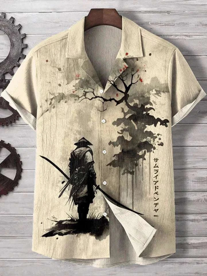 ⚔️ The Neko-Bushido Edition: Premium Unisex 3D Samurai Cat Hawaiian Shirt – High-Definition Japanese Art Print, Breathable Quick-Dry Fabric, and Sophisticated Modern-Fit Casual Beachwear