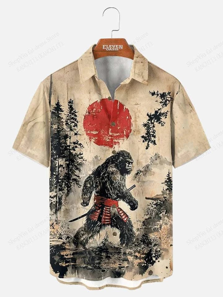 ⚔️ The Neko-Bushido Edition: Premium Unisex 3D Samurai Cat Hawaiian Shirt – High-Definition Japanese Art Print, Breathable Quick-Dry Fabric, and Sophisticated Modern-Fit Casual Beachwear
