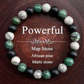 🌍 The "Pathfinder" Blessing Bracelet: African Turquoise & Map Stone Woven for Growth & Destiny