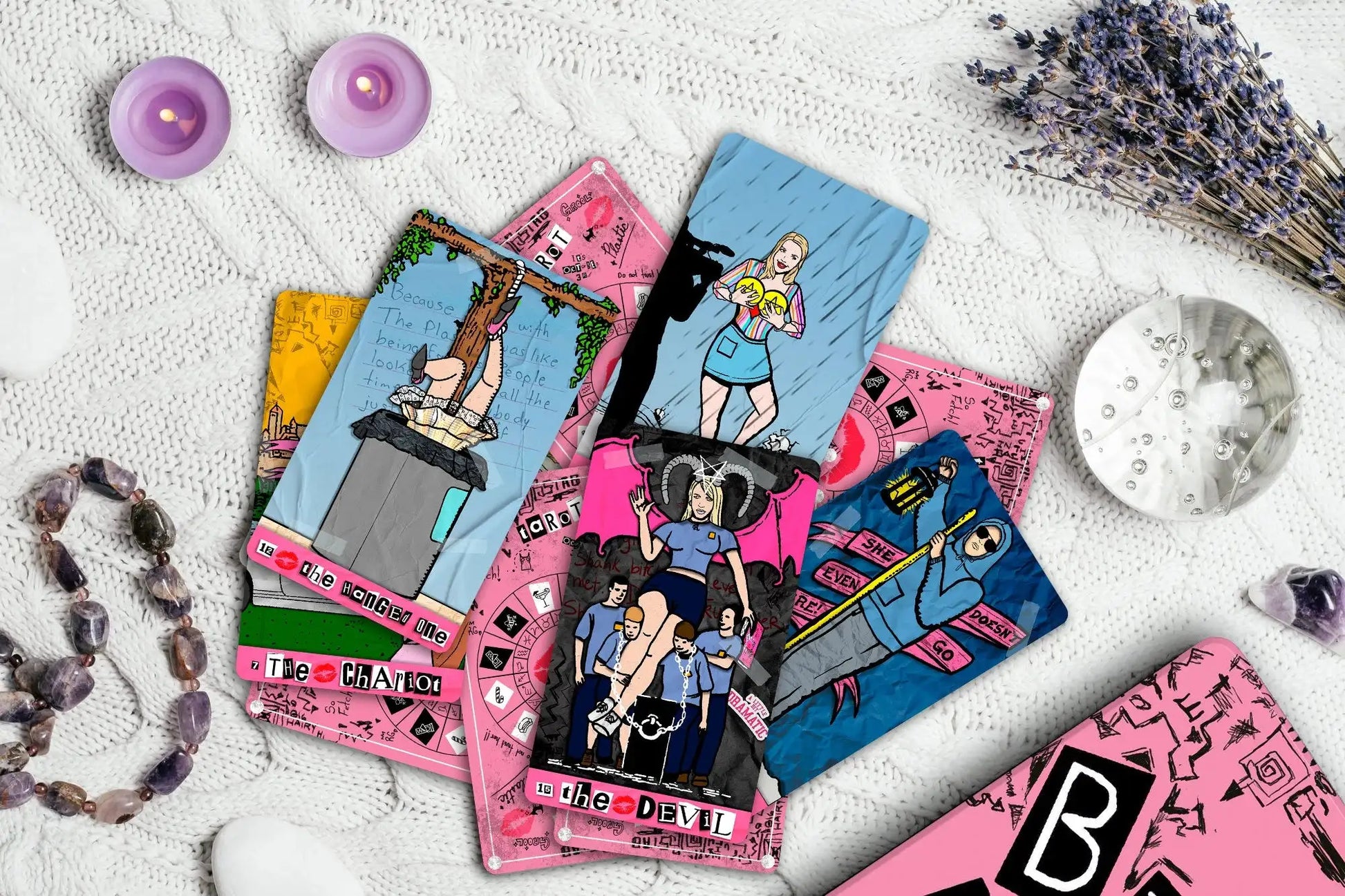 The Plastic Oracle A Mean Girls Tarot Deck – 78 Full-Color Cards with Guidebook, Compact 12 x 7 cm, Movie-Themed Humor