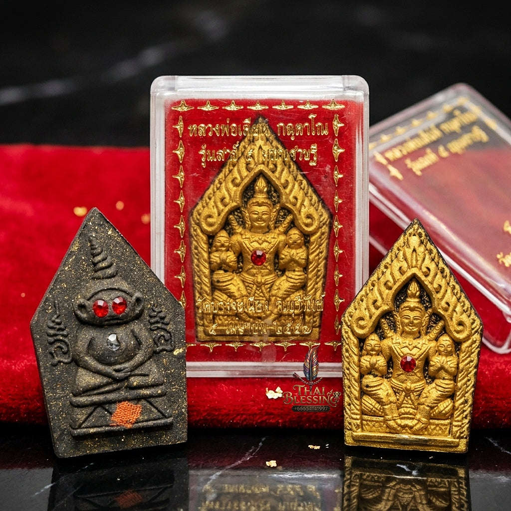 💥 THE POWERFUL BLACK-HERB & GOLD-FOILED MASTERPIECE OF NECROMANTIC SEDUCTION & WEALTH: THE LUANG POO MIAN SAO HA MAHA SETTHI KHUN PHAEN LANG NGANG! Thai Blessing Co By RURUECHA