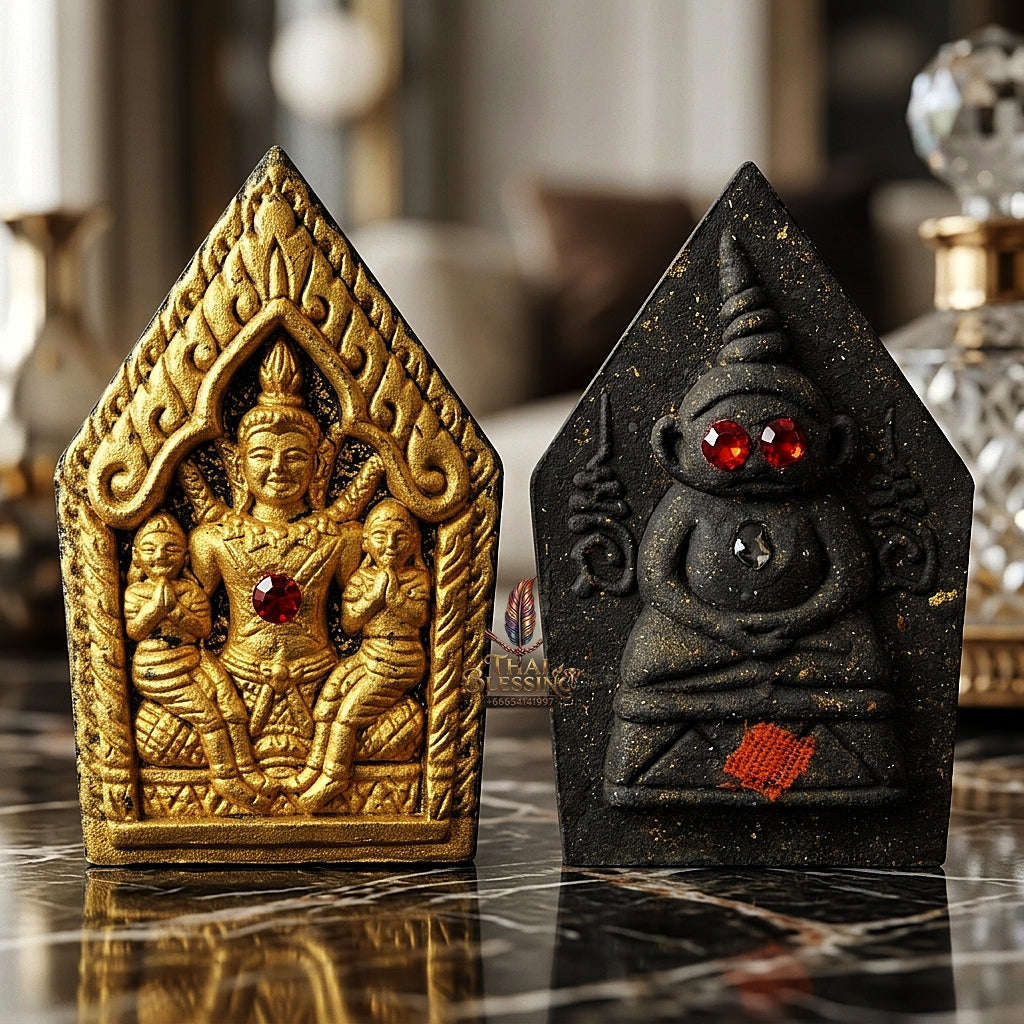 💥 THE POWERFUL BLACK-HERB & GOLD-FOILED MASTERPIECE OF NECROMANTIC SEDUCTION & WEALTH: THE LUANG POO MIAN SAO HA MAHA SETTHI KHUN PHAEN LANG NGANG! Thai Blessing Co By RURUECHA