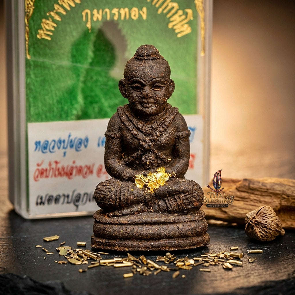 💥 THE POWERFUL BLACK-HERB MATRIX MASTERPIECE OF FOREST-TEMPLE PROTECTION: THE LUANG PU PHONG WAD PA NON LAM DUAN PORTABLE BLACK-HERB TAKRUD TALISMAN! Thai Blessing Co By RURUECHA