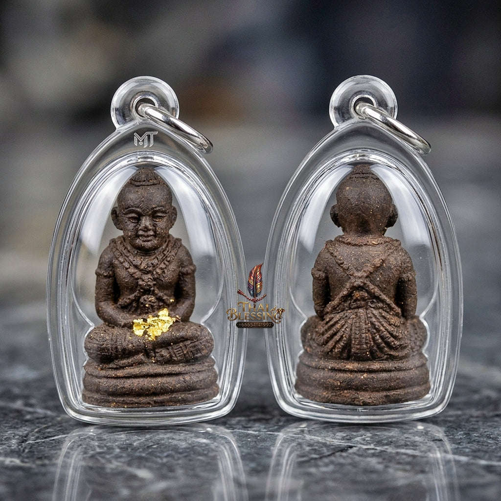 💥 THE POWERFUL BLACK-HERB MATRIX MASTERPIECE OF FOREST-TEMPLE PROTECTION: THE LUANG PU PHONG WAD PA NON LAM DUAN PORTABLE BLACK-HERB TAKRUD TALISMAN! Thai Blessing Co By RURUECHA