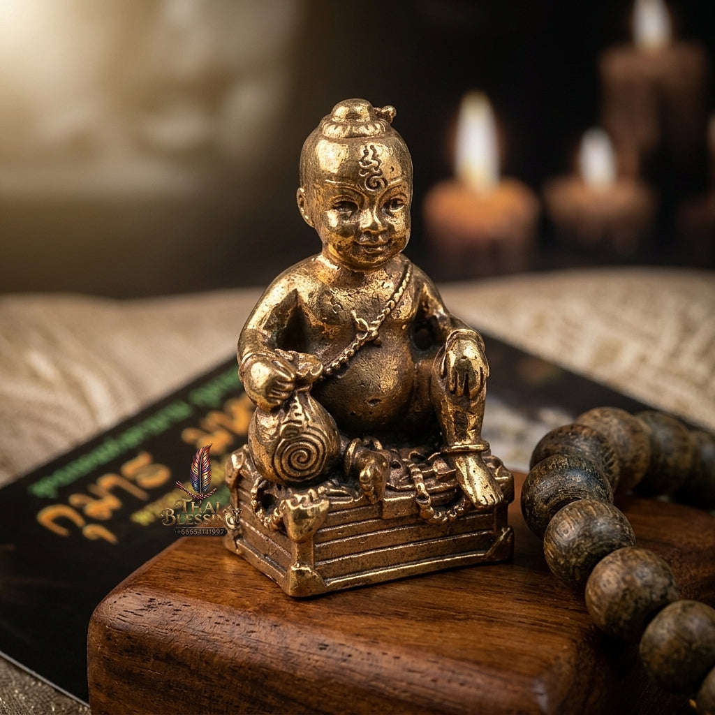 💥 THE POWERFUL COPPER MASTERPIECE OF ULTIMATE FORTUNE & VIGILANT SPIRIT GUARDIANSHIP: THE PHRA ACHAN AMNAT SAMNAKSONG KHAO SAM LAN KUMAR MAHA HENG (COPPER SMALL PIM EDITION)! Thai Blessing Co By RURUECHA
