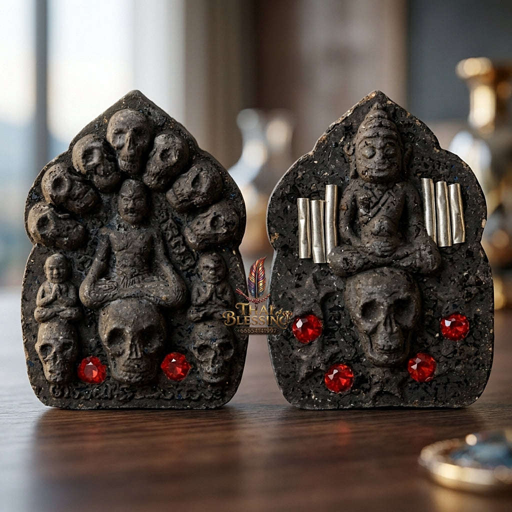 💥 THE POWERFUL EASTERN MASTERPIECE OF NECROMANTIC SEDUCTION: THE LUANG PHO KHOEN TEN-SKULL KHUN PHAEN!  Sacred "Khun Phaen Sip Kalok – Special Herb Powder Matrix Thai Blessing Co By RURUECHA
