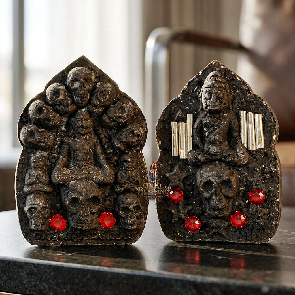 💥 THE POWERFUL EASTERN MASTERPIECE OF NECROMANTIC SEDUCTION: THE LUANG PHO KHOEN TEN-SKULL KHUN PHAEN!  Sacred "Khun Phaen Sip Kalok – Special Herb Powder Matrix Thai Blessing Co By RURUECHA