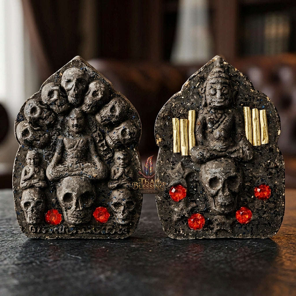 💥 THE POWERFUL EASTERN MASTERPIECE OF NECROMANTIC SEDUCTION: THE LUANG PHO KHOEN TEN-SKULL KHUN PHAEN!  Sacred "Khun Phaen Sip Kalok – Special Herb Powder Matrix Thai Blessing Co By RURUECHA