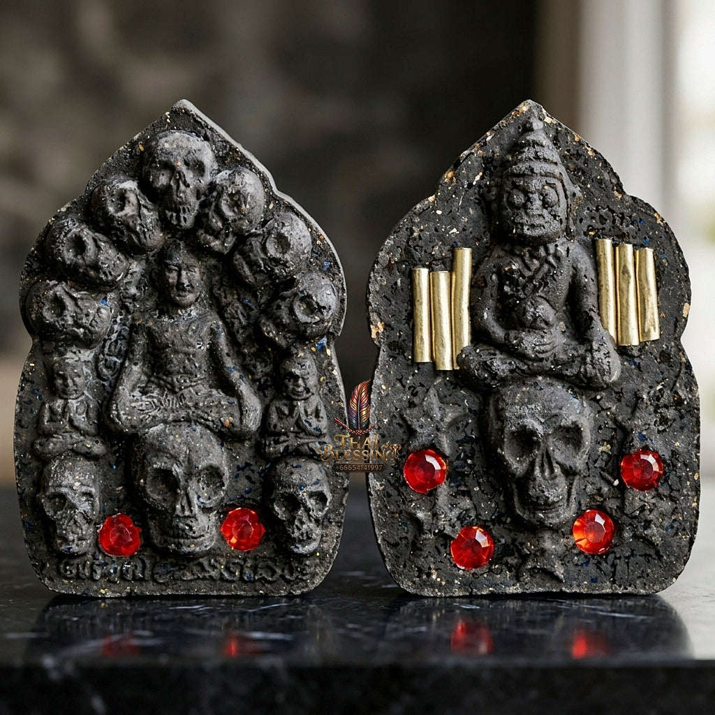 💥 THE POWERFUL EASTERN MASTERPIECE OF NECROMANTIC SEDUCTION: THE LUANG PHO KHOEN TEN-SKULL KHUN PHAEN!  Sacred "Khun Phaen Sip Kalok – Special Herb Powder Matrix Thai Blessing Co By RURUECHA