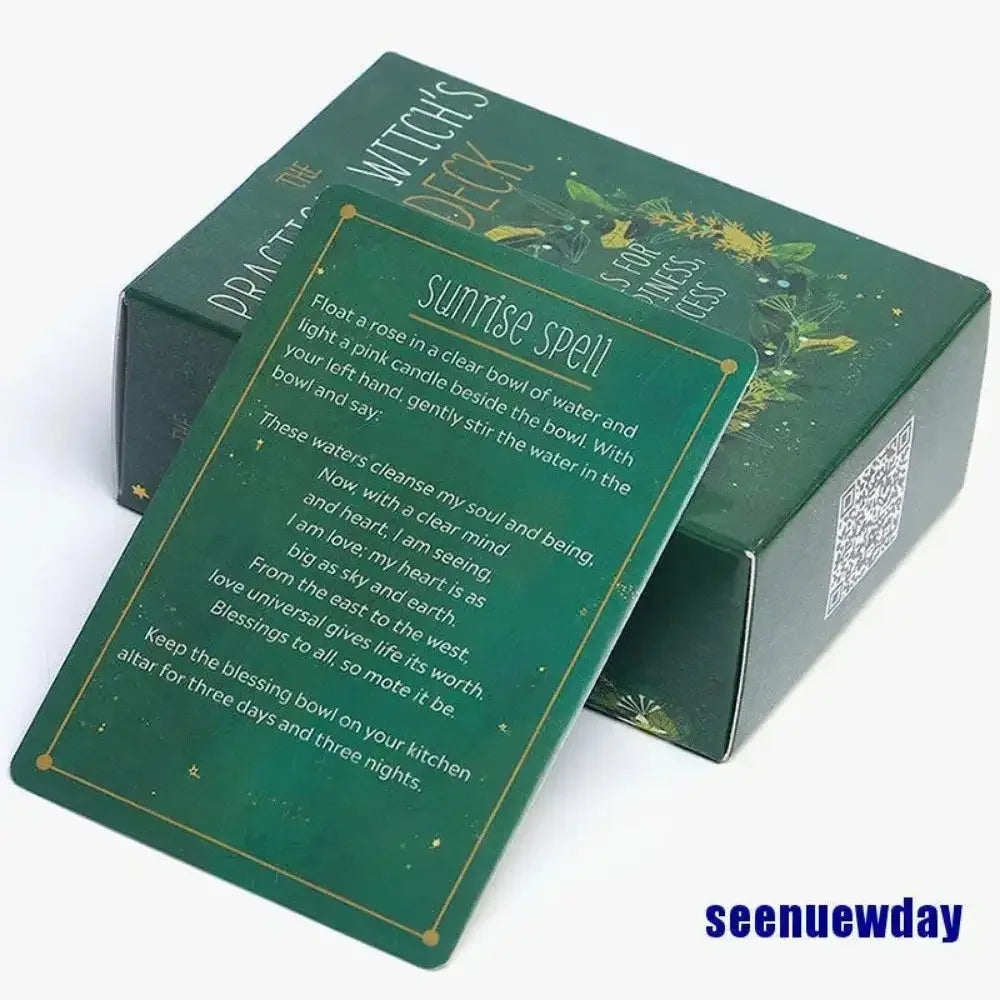 The Practical Witch's Spell Deck – 100 Illustrated Spell Cards with Guidebook, Perfect for Everyday Magic and Spiritual Growth