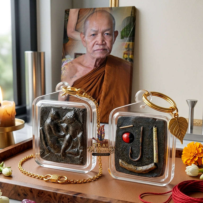 ✨ [The Primal Beast of Uncontrollable Desire: Master-Occult Edition] Sacred "Khu Inn Ma Duean Sip Song" (The Couple of the Twelfth-Month Dog) – Master-Blessed by Luang Pho Pun, Wat Pa Ban Sang (2019) Thai Blessing Co By RURUECHA