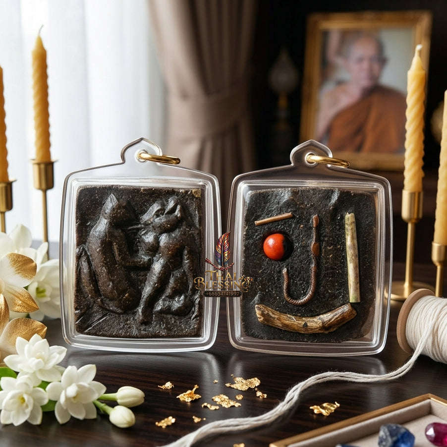 ✨ [The Primal Beast of Uncontrollable Desire: Master-Occult Edition] Sacred "Khu Inn Ma Duean Sip Song" (The Couple of the Twelfth-Month Dog) – Master-Blessed by Luang Pho Pun, Wat Pa Ban Sang (2019) Thai Blessing Co By RURUECHA