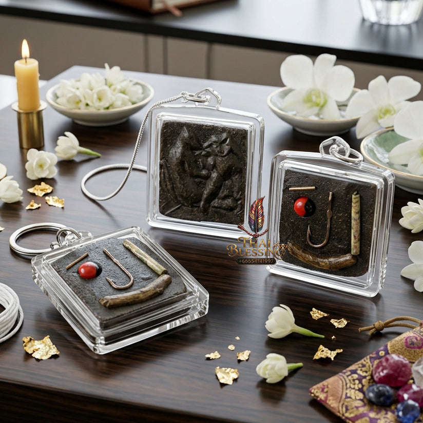✨ [The Primal Beast of Uncontrollable Desire: Master-Occult Edition] Sacred "Khu Inn Ma Duean Sip Song" (The Couple of the Twelfth-Month Dog) – Master-Blessed by Luang Pho Pun, Wat Pa Ban Sang (2019) Thai Blessing Co By RURUECHA