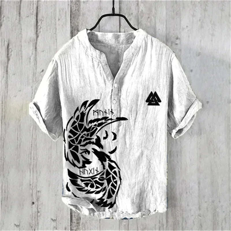 🎨 The Pure Linen Art Edition: Premium Men’s 100% Organic Linen Shirt – High-Definition Digital Art Print, Ultra-Breathable Natural Fiber, and Sophisticated Modern-Fit Summer Button-Down SW8911