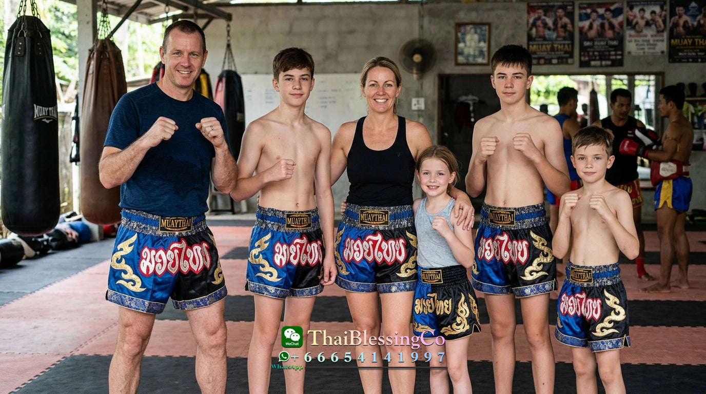 🥊 The Radiant Striker: Twotone Signature Muay Thai Shorts – Premium Vibrant Dual-Color Series, Ultra-Comfortable Stylish Boxing Trunks, Handcrafted High-Precision Export Grade for Adults and Kids (Muay Thai shorts, blue and black.)