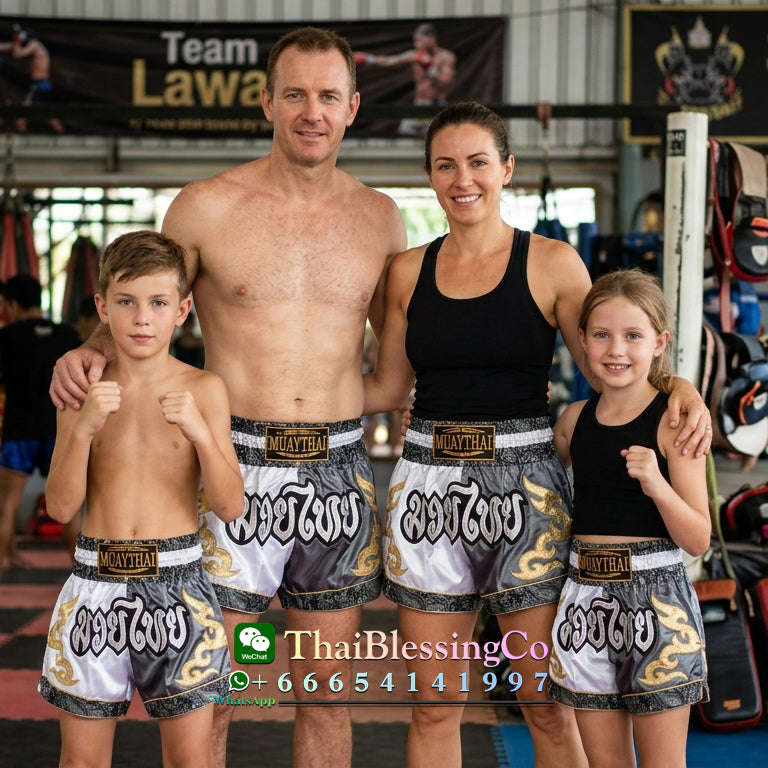 🥊 The Radiant Striker: Twotone Signature Muay Thai Shorts – Premium Vibrant Dual-Color Series, Ultra-Comfortable Stylish Boxing Trunks, Handcrafted High-Precision Export Grade for Adults and Kids (Muay Thai shorts, gray and white)