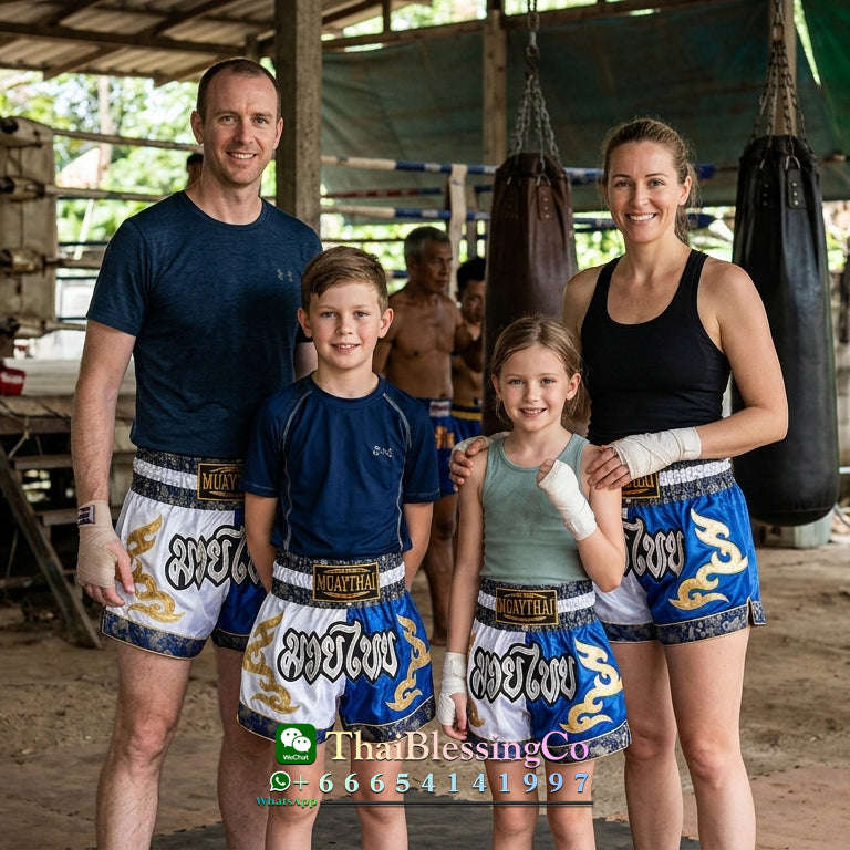 🥊 The Radiant Striker: Twotone Signature Muay Thai Shorts – Premium Vibrant Dual-Color Series, Ultra-Comfortable Stylish Boxing Trunks, Handcrafted High-Precision Export Grade for Adults and Kids (White and blue Muay Thai shorts)