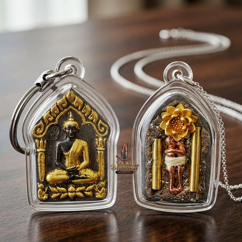 💥 THE RARE NORTHERN LANNA MINIATURE MASTERPIECE OF DIVINE GOLD-FOILED BRONZE & PHRAI SPIRIT ALLURE: THE KHRU BA NA SAMNAKSONG DOI I HUI KHUNPHAEN PHRAI MAE BUA THONG (SAMLIT & GOLD-FOILED MINI EDITION)! Thai Blessing Co By RURUECHA
